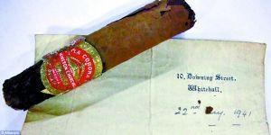 丘吉尔二战时残留雪茄拍卖4500英镑(图)